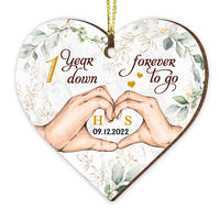 Personalized Wedding Anniversary One Year Down Forever To Go Heart Ornament 28987 thumb 1