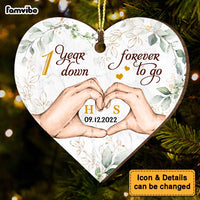 Personalized Wedding Anniversary One Year Down Forever To Go Heart Ornament 28987 thumb 1