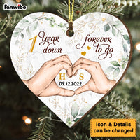 Personalized Wedding Anniversary One Year Down Forever To Go Heart Ornament 28987 thumb 1