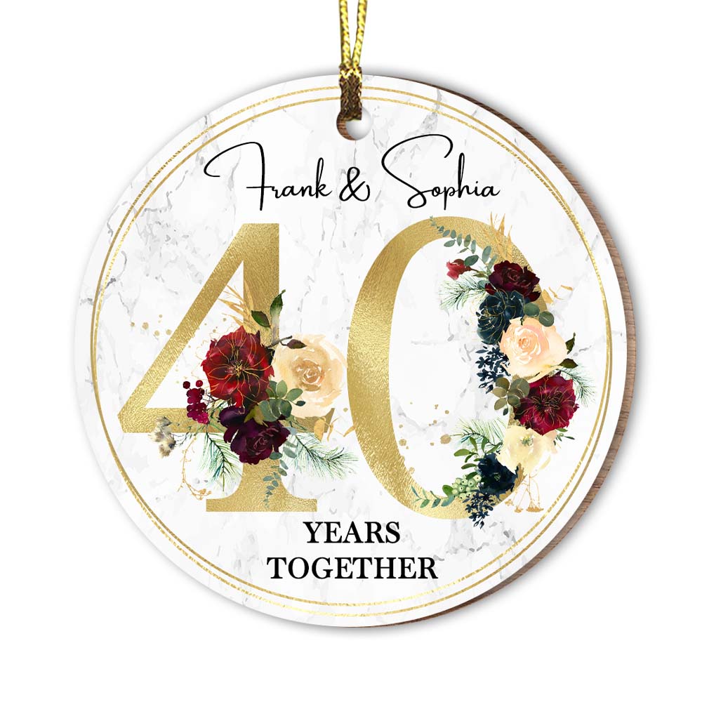 Personalized 40 Years Together Anniversary Circle Ornament 28989 Primary Mockup