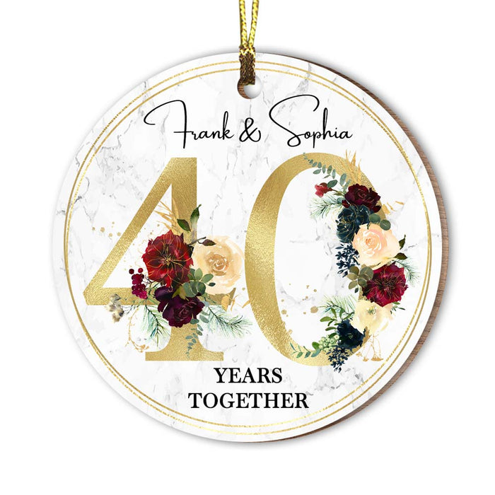 Personalized 40 Years Together Anniversary Circle Ornament 28989 1