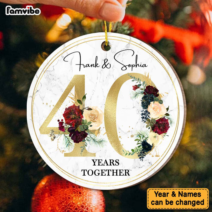 Personalized 40 Years Together Anniversary Circle Ornament 28989 1