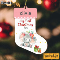 Personalized Elephant Baby First Christmas Ornament 28992 thumb 1