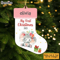 Personalized Elephant Baby First Christmas Ornament 28992 thumb 1