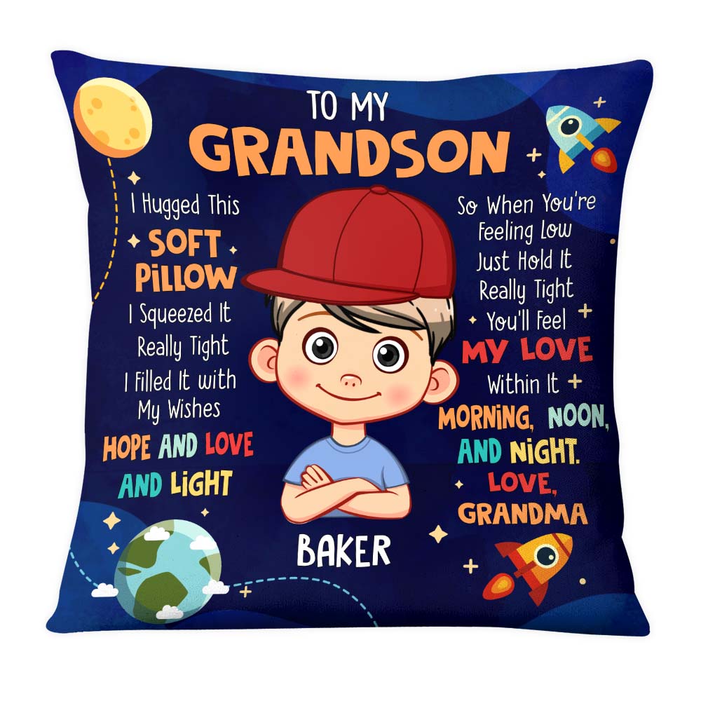 Personalized Gift For Grandson Baby Shark Hug This Pillow 27887