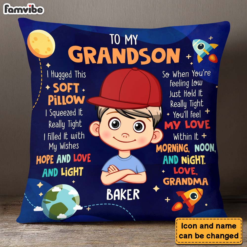 Personalized Gift For Grandson Hug This Pillow 28993 Primary Mockup