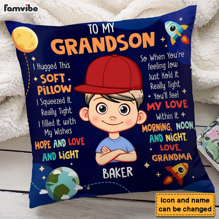 Personalized 'Hug This' Pillow - Grandma's Special Gift for Grandson 1