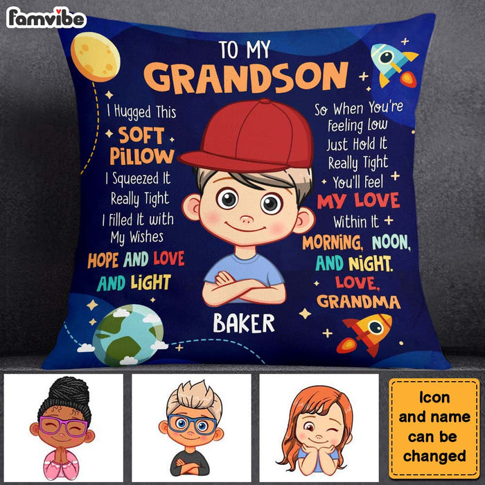 Personalized Gift For Grandson Baby Shark Hug This Pillow 27887 - Famvibe