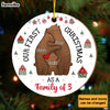 Personalized Gift For Family First Christmas Bear Hugging Circle Ornament 28994 1