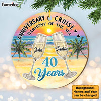Personalized 40 Years Wedding Anniversary Cruise Circle Ornament 28995 thumb 1