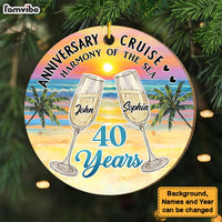 Personalized 40 Years Wedding Anniversary Cruise Circle Ornament 28995 thumb 1