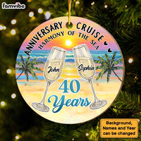 Personalized 40 Years Wedding Anniversary Cruise Circle Ornament 28995 thumb 1