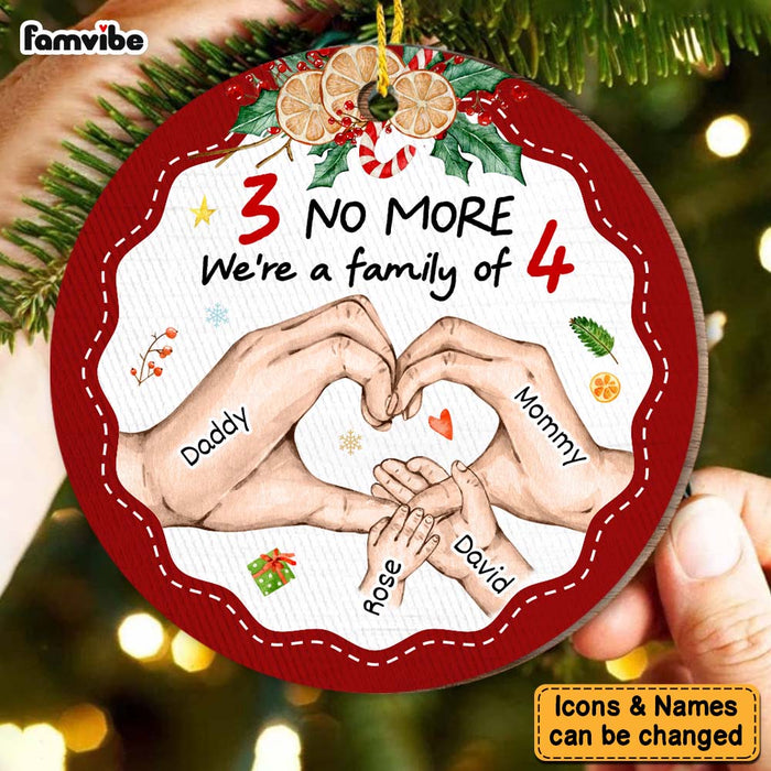 Personalized Gift For Baby First We're Family Of Four Circle Ornament 29000 1
