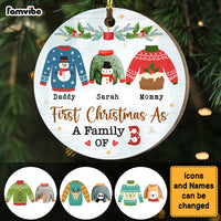 Personalized Gift For Baby's First Christmas As A Family Circle Ornament 29004 thumb 1