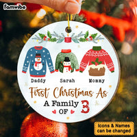 Personalized Gift For Baby's First Christmas As A Family Circle Ornament 29004 thumb 1