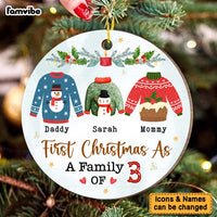 Personalized Gift For Baby's First Christmas As A Family Circle Ornament 29004 thumb 1