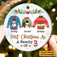 Personalized Gift For Baby's First Christmas As A Family Circle Ornament 29004 thumb 1