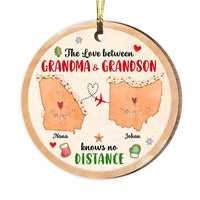 Personalized The Love Between Grandma & Granddaughter Knows No Distance Circle Ornament 29005 thumb 1
