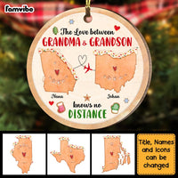 Personalized The Love Between Grandma & Granddaughter Knows No Distance Circle Ornament 29005 thumb 1