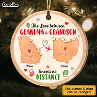 Personalized The Love Between Grandma & Granddaughter Knows No Distance Circle Ornament 29005 thumb 1