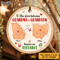 Personalized The Love Between Grandma & Granddaughter Knows No Distance Circle Ornament 29005 thumb 1