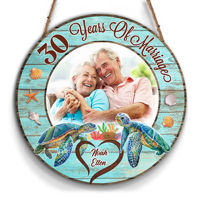 Personalized Gift For Anniversary 30 Years Of Marriage Round Wood Sign 29009 1