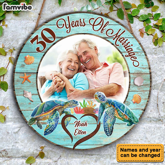 Personalized Gift For Anniversary 30 Years Of Marriage Round Wood Sign 29009 1