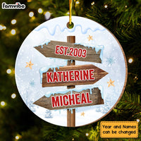 Personalized Couple Anniversary Street Sign Circle Ornament 29020 thumb 1
