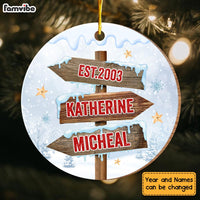 Personalized Couple Anniversary Street Sign Circle Ornament 29020 thumb 1