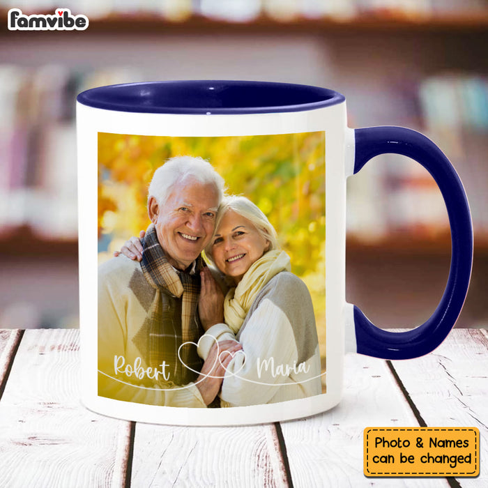 Personalized Gift For Couple Swirl Heart Upload Photo Gallery Mug 29021 1