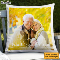 Personalized Gift For Couple Swirl Heart Upload Photo Gallery Pillow 29022 thumb 1