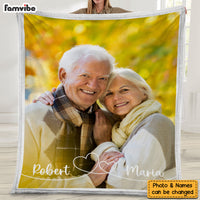 Personalized Gift For Couple Swirl Heart Upload Photo Gallery Blanket 29023 thumb 1