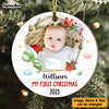 Personalized Gift For Baby First Christmas Dinosaur Circle Ornament 29027 1