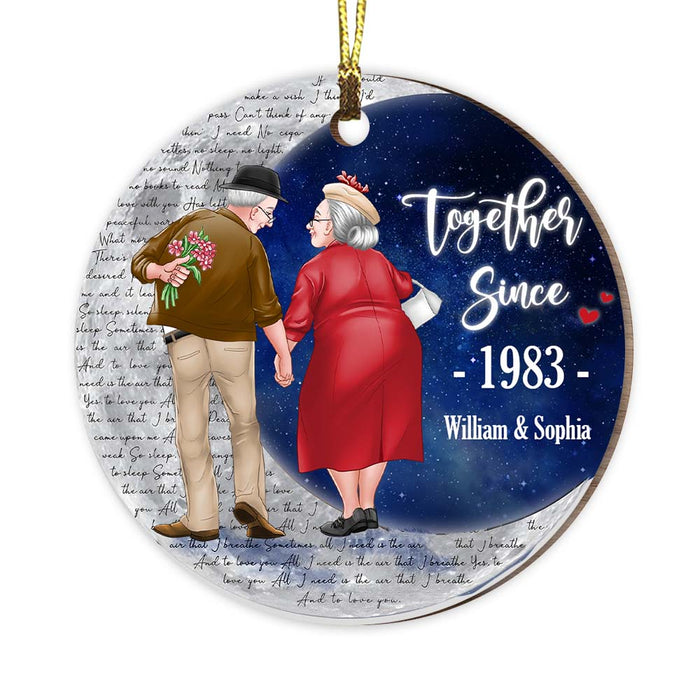 Personalized Christmas Couple Gift Constellation Map Together Since Circle Ornament 29028 1