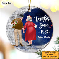 Personalized Christmas Couple Gift Constellation Map Together Since Circle Ornament 29028 thumb 1