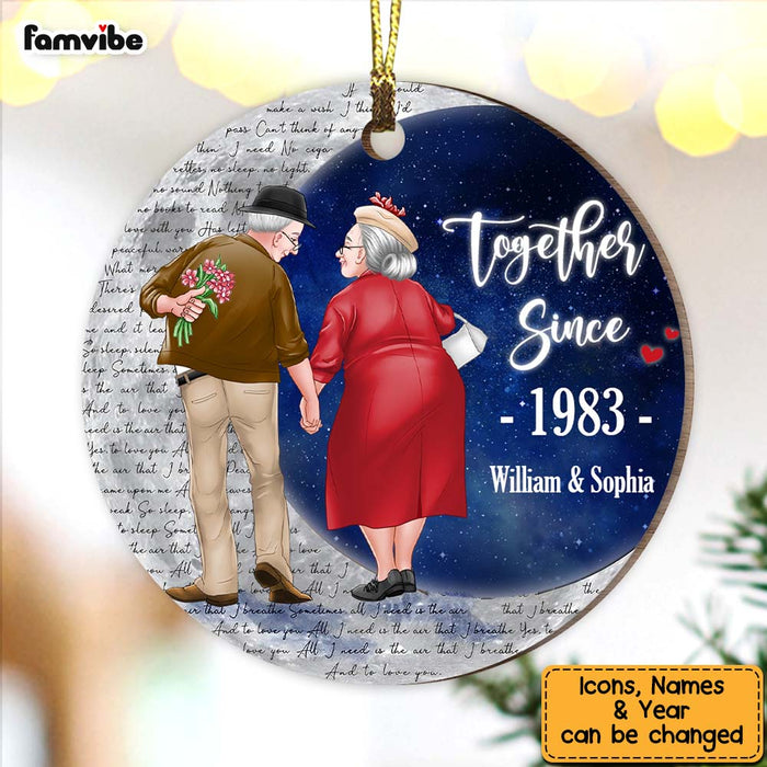 Personalized Christmas Couple Gift Constellation Map Together Since Circle Ornament 29028 1