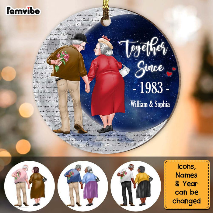 Personalized Christmas Couple Gift Constellation Map Together Since Circle Ornament 29028 1