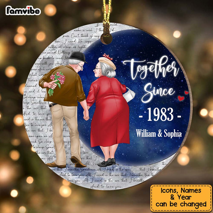 Personalized Christmas Couple Gift Constellation Map Together Since Circle Ornament 29028 1