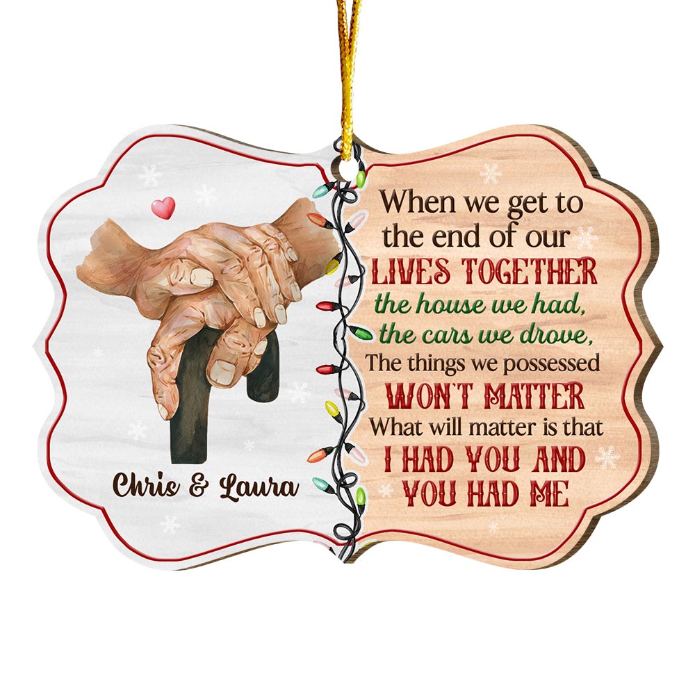 Personalized Christmas Gift For Old Couple The End Of Our Life Benelux Ornament 29029 Primary Mockup