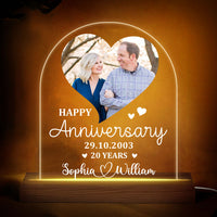 Personalized Gift For Couple Happy 20 Anniversary Upload Photo Plaque LED Lamp Night Light 29031 thumb 1