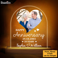 Personalized Gift For Couple Happy 20 Anniversary Upload Photo Plaque LED Lamp Night Light 29031 thumb 1