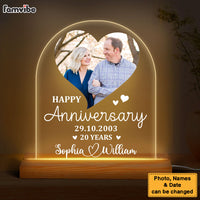 Personalized Gift For Couple Happy 20 Anniversary Upload Photo Plaque LED Lamp Night Light 29031 thumb 1