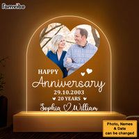Personalized Gift For Couple Happy 20 Anniversary Upload Photo Plaque LED Lamp Night Light 29031 thumb 1