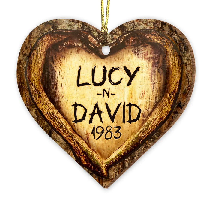 Personalized Gift For Couple Carved Tree Heart Ornament 29032 1