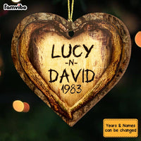 Personalized Gift For Couple Carved Tree Heart Ornament 29032 thumb 1