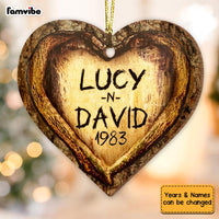 Personalized Gift For Couple Carved Tree Heart Ornament 29032 thumb 1