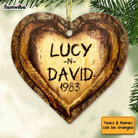 Personalized Gift For Couple Carved Tree Heart Ornament 29032 thumb 1