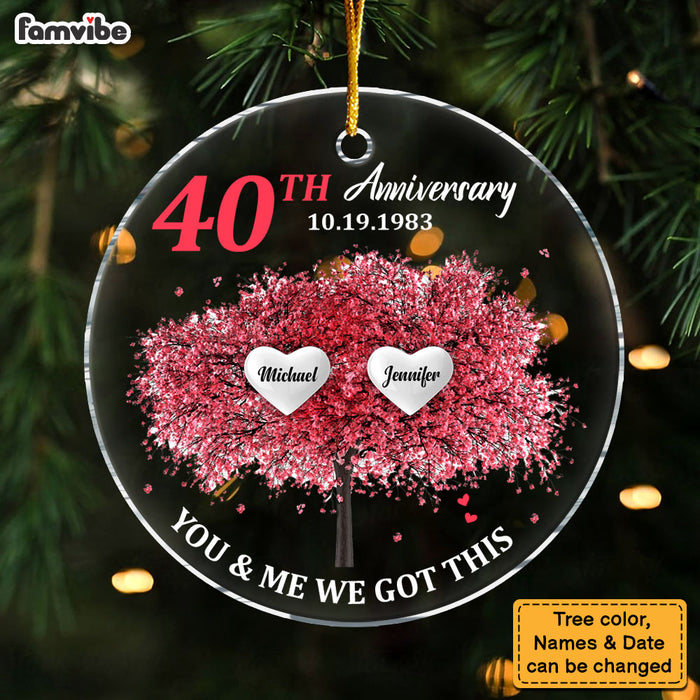 Personalized 40th Anniversary Tree Of Life Circle Ornament 29033 1
