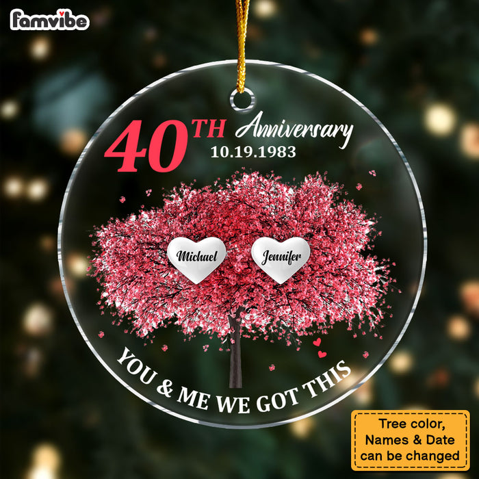 Personalized 40th Anniversary Tree Of Life Circle Ornament 29033 1