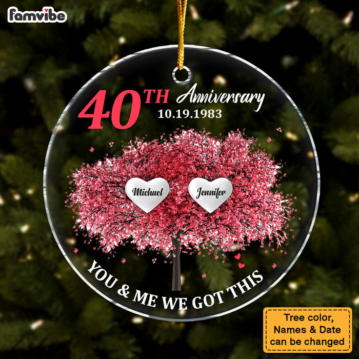 Personalized 40th Anniversary Tree Of Life Circle Ornament 29033 1